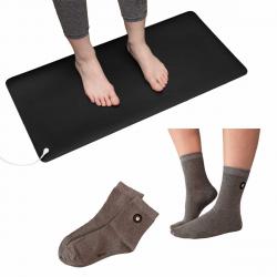 BORDEAG Erdungsmatte Set 25x68cm - Grounding Mat Für Bett, Büro & Yoga, Schwarz